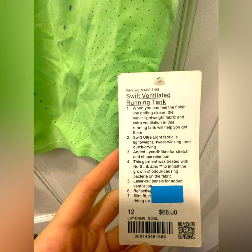 lululemon Swift Ventilated Running Tank in Lime Green - Picture 2 of 6